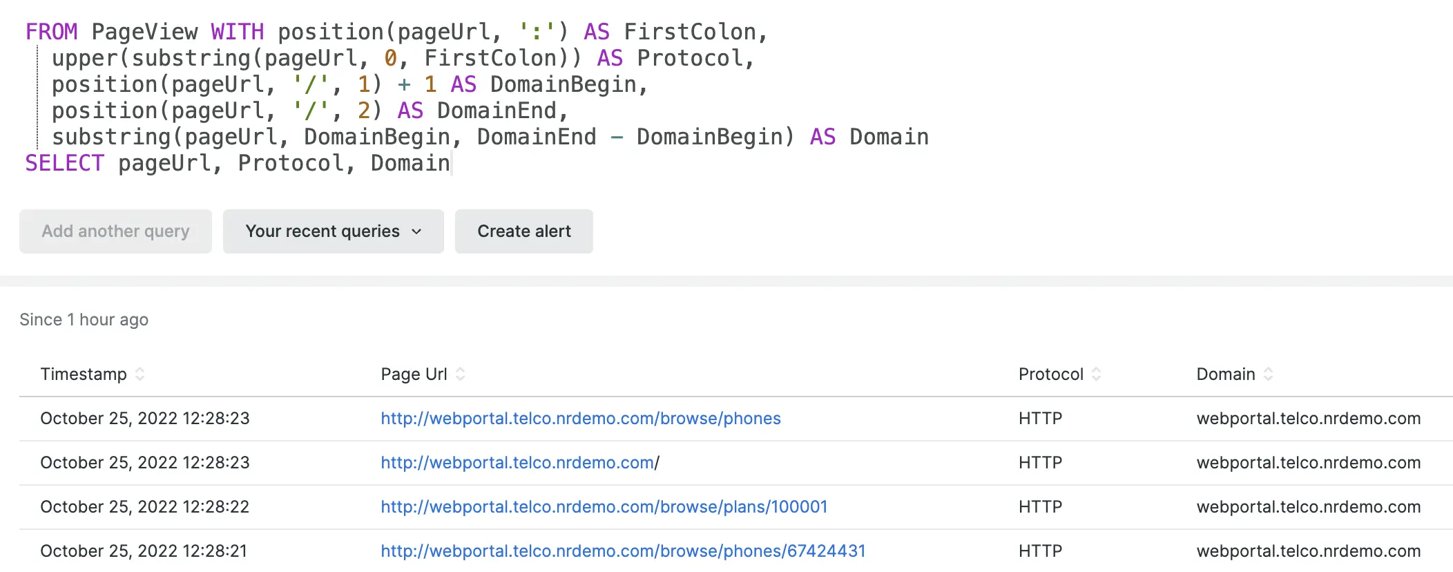 NRQL with string functions